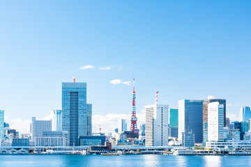 Obraz premium (Krajobraz miejski Tokio) Molo Takeshiba widok z boku 5 widziane z molo Harumi