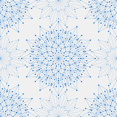 Seamless geometric pattern with connected lines and dots. Vector illustration