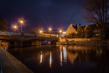 Morpeth, at night.
