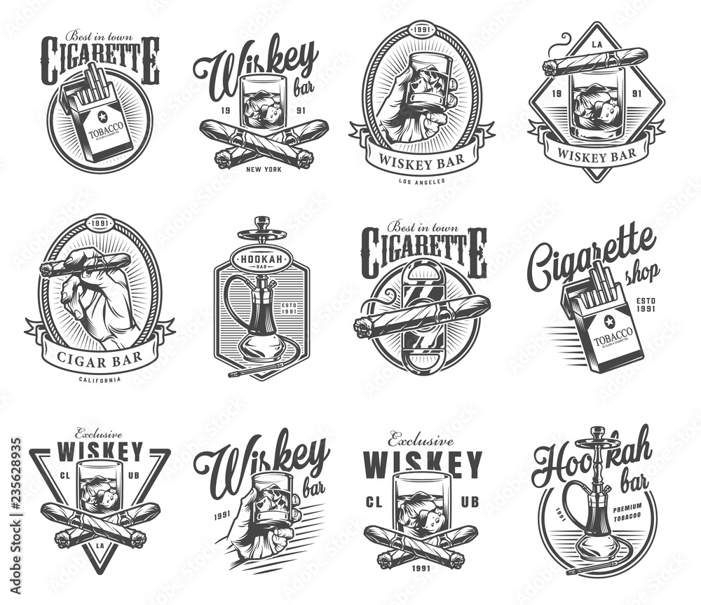 Canvas Prints Vintage gentleman club labels set