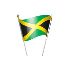 Jamaica flag, vector illustration on a white background