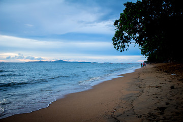 Sand beach and blue sky