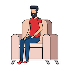 man sitting in sofa livingroom