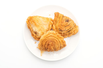 curry puff pastry isolated on white background