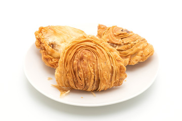 curry puff pastry isolated on white background