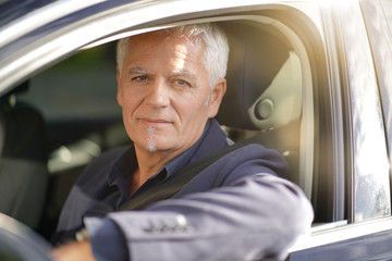 Portrait of mature taxi driver