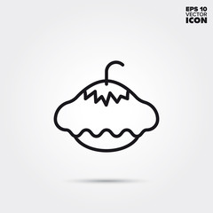 Pattypan vegetable vector line icon