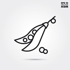 Peas vegetable vector line icon
