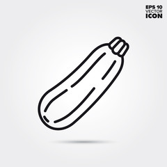 Zucchini gourd vegetable vector line icon