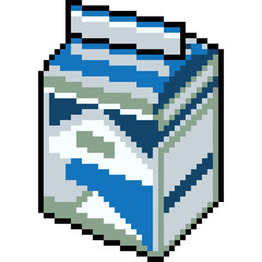 vector pixel art milk box