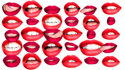 Obraz premium beautiful cutout lips in different colours