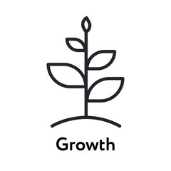 Growth Plant Garden Organic Flat Line Stroke Icon Pictogram