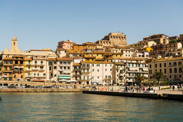 Fototapeta na wymiar Porto Santo Stefano, Italy - landscape from the port