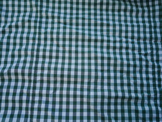 Green Square pattern fabric background. Scott chintz fabric for design.Plaid cotton texture