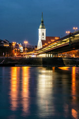 Fototapeta na wymiar Saint Martin's Cathedral, Bratislava, Slovakia, night photo