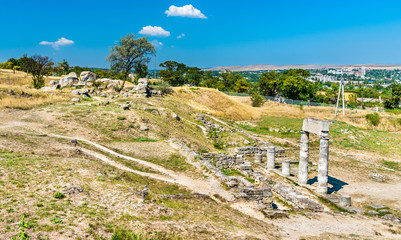 Fototapeta na wymiar Ruins of Panticapaeum, an ancient Greek city in Kerch, Crimea