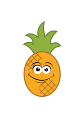 pineapple smiley emoticon vector illustration design concept