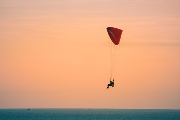 motorized parachute on sea