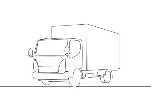 recommend clip art: Truck with Cargo Trailer Driving