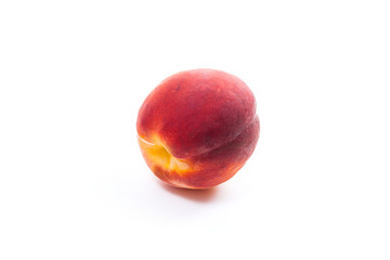 Ripe peach fruit isolated on white background