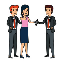 elegant business people avatars characters