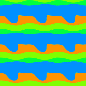 Seamless pattern background with multi-colored wavy lines. © Veta