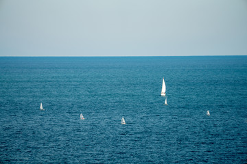 Fisher boat floating in the sea