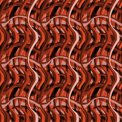 Fototapeta premium Seamless pattern background with multi-colored wavy lines.