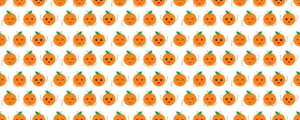 seamless oranges wallpaper art cute funny vector illustration concept
