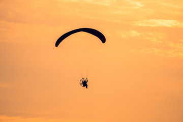 motorized parachute on sea