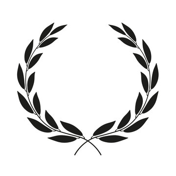 Laurel wreath placed on white background. Vector icon illustration.