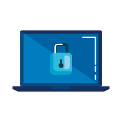 laptop with padlock security