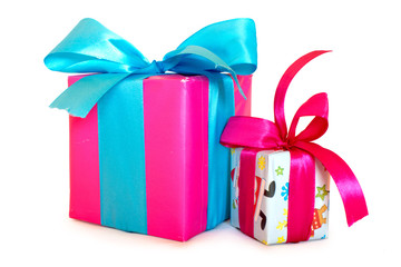 Gift boxes with ribbon and bow