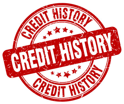 credit history red grunge round vintage rubber stamp