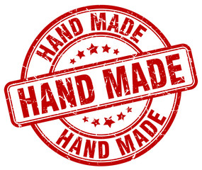 hand made red grunge round vintage rubber stamp