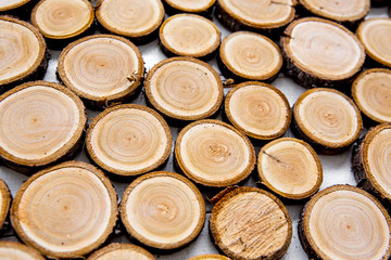 Set of christmas things on a wooden background