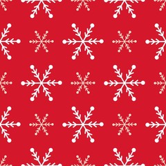 Christmas snowflake seamless pattern winter holiday gift wrap snow background vector illustration.