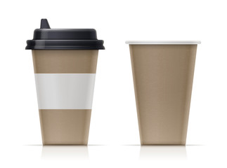 Paper cup for fast-food drink. Eco mug tea, coffee, water.