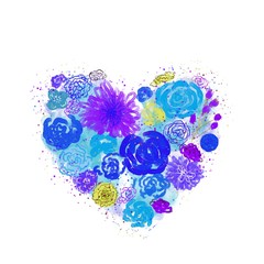 Flowers on off-white background, Hand drawn pattern, for Spring Summer, good for Digital Print watercolor