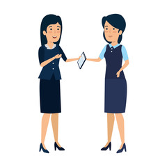 Fototapeta premium elegant businesswomen with smartphone