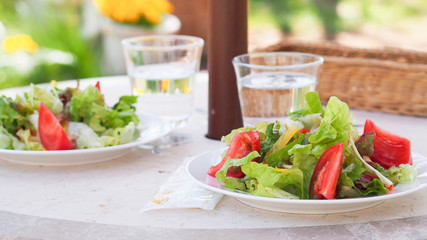 Salad of outside lunch