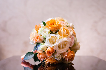 Beautiful bridal bouquet of different flowers