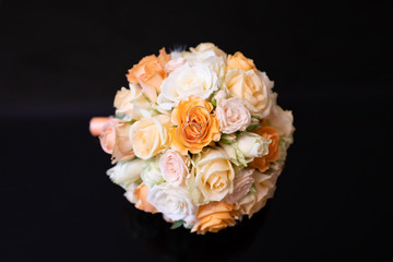 Beautiful bridal bouquet of different flowers