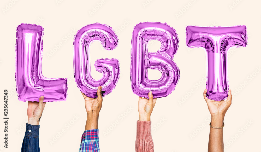 Canvas Prints Purple alphabet balloons forming the word LGBT