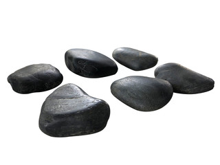Black spa stone on white ground