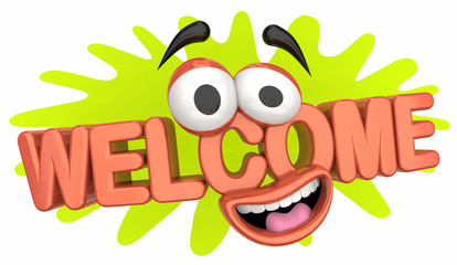 Welcome Introduction New Guest Cartoon Face 3d Illustration
