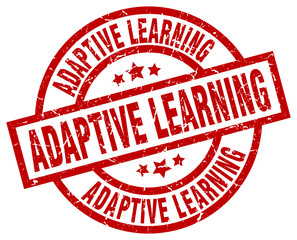 adaptive learning round red grunge stamp