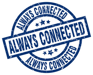 Fototapeta premium always connected blue round grunge stamp