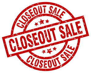 closeout sale round red grunge stamp