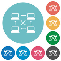 Fototapeta na wymiar Content delivery network flat round icons